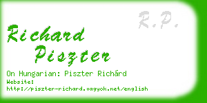 richard piszter business card